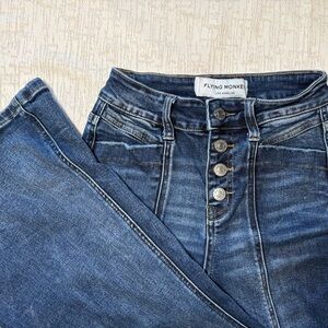 Flying Monkey Blue High Rise Super Flare Jeans Classic Style